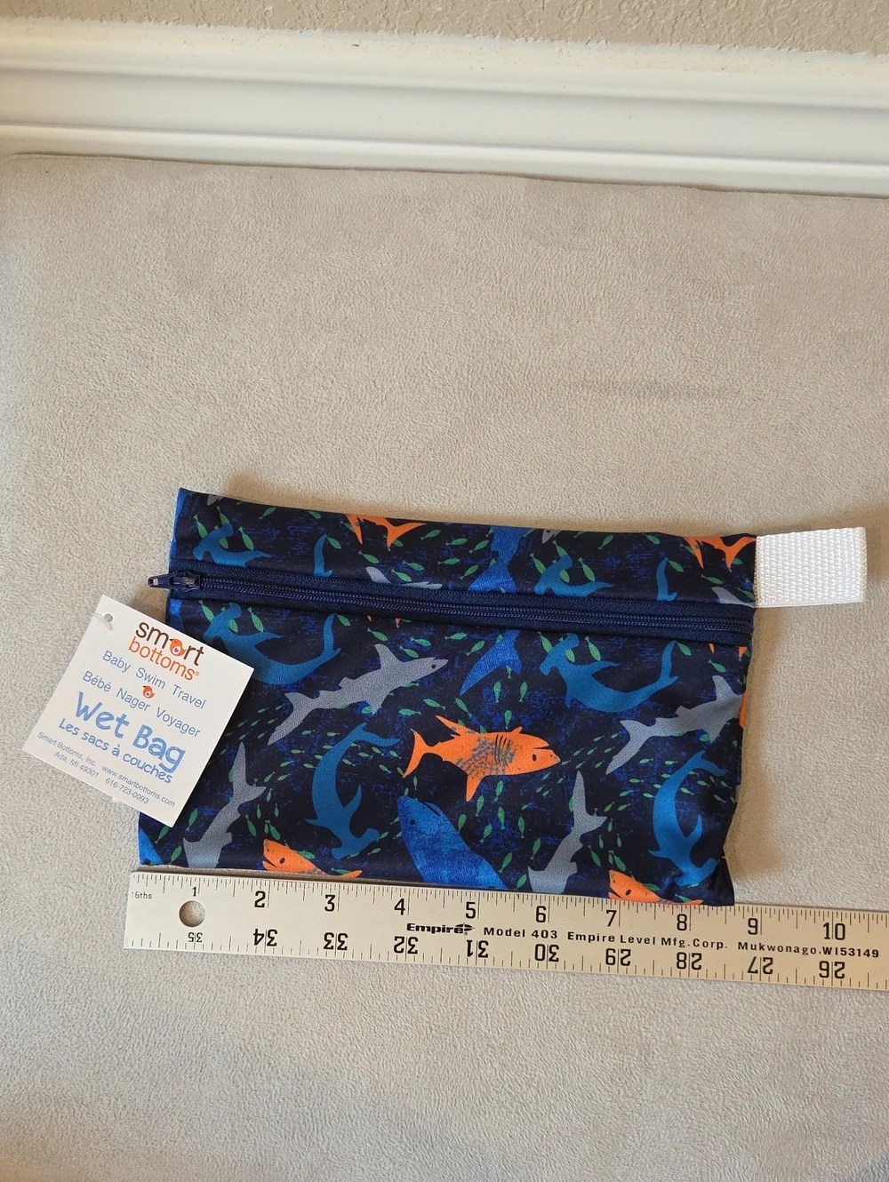 NWT Smart Bottoms Navy Ocean Print Kids Wet Bag